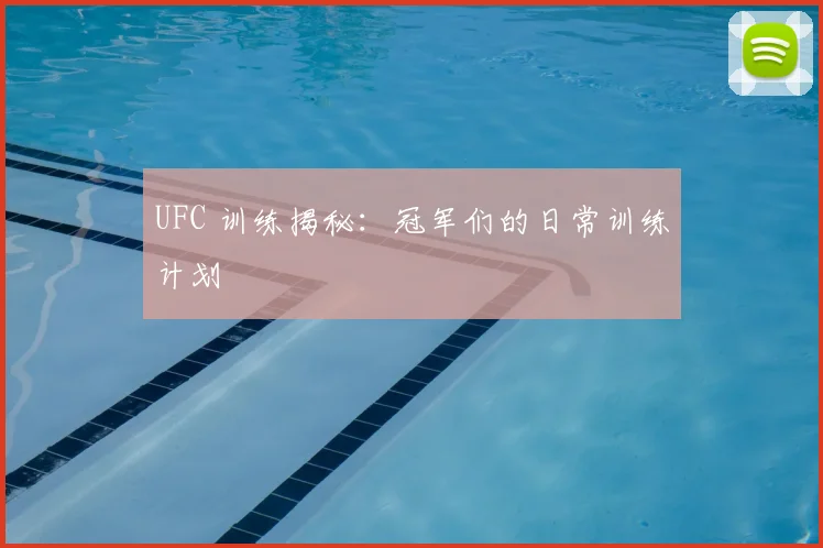 UFC 训练揭秘:冠军们的日常训练计划